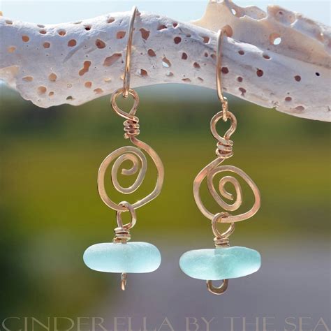 Sea Glass Genuine Sea Glass Earrings Custom By Cinderellabythesea