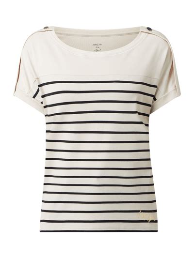 Marc Cain T Shirt Mit Streifenmuster Marine Online Kaufen