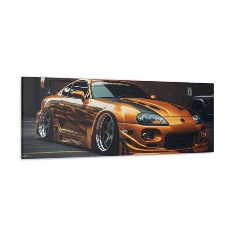 Mk4 Toyota Supra in Striking Orange and Black Racing Paintjob Perfect for Car Enthusiasts - Etsy