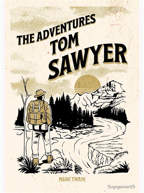 The Adventures Of Tom Sawyer Mark Twain Book Cover Art Poster For