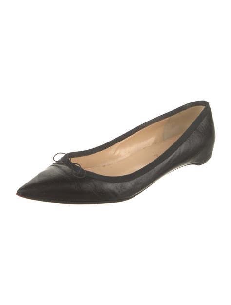 Christian Louboutin Leather Ballet Flats Black Flats Shoes