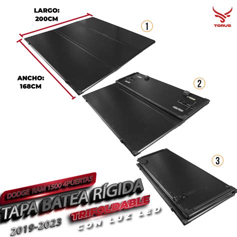 Tapa Batea Rígida Trifold Dodge Ram 1500 2019 2021 2022 2023 TORUS