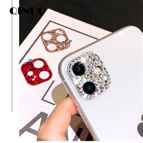 Glitter Rhinestone Camera Protector For Iphone 11 Pro Max 3d Bling