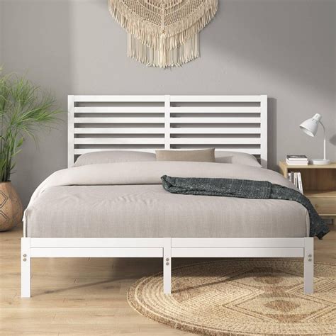 Zinus Kai Bamboo And Metal Bed Frame White Bed Base Queen Bunnings