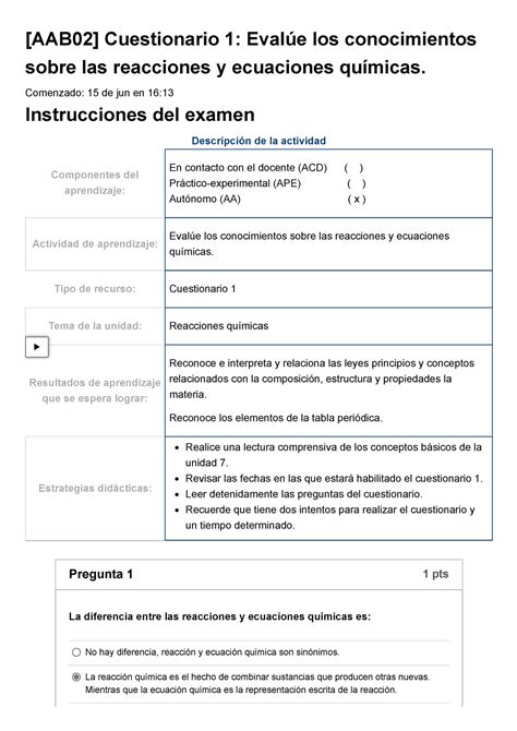 Examen Aab Cuestionario Eval E Los Conocimientos Sobre Las