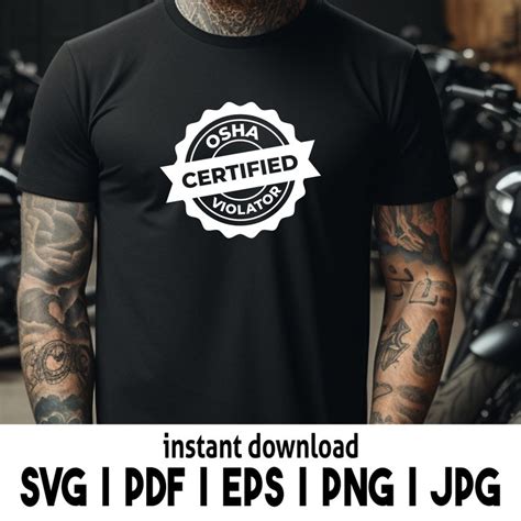 Osha Certified Violator Svg Stamp Design Funny Gag Etsy