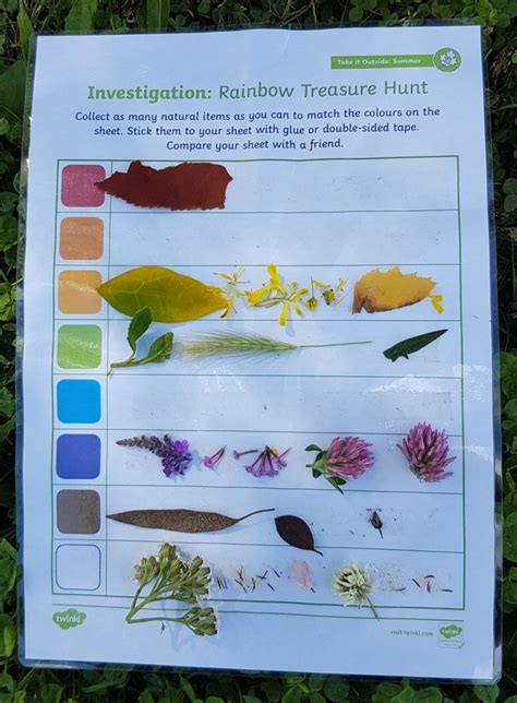 Ks1 Take It Outside Summer Rainbow Treasure Hunt Activity Forest