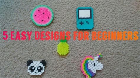 5 Super Easy Designs For Beginners Perler Beads YouTube