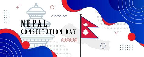 Nepal Constitution Day Banner For Independence Day Anniversary Flag Of