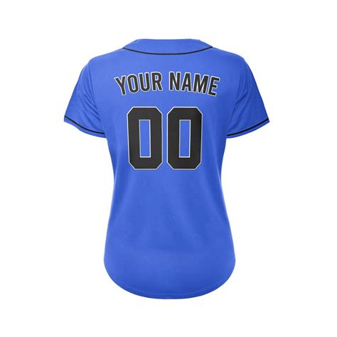 Women S Custom Blue Button Down Baseball Jersey