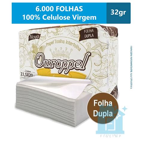 Kit Papel Interfolha Ouroppel Supreme Extra Luxo Folha Dupla C