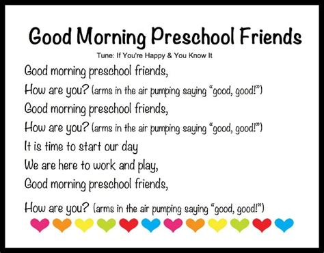 8 Songs to Begin a Preschool Day