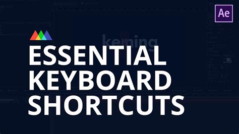 Essential Keyboard Shortcuts In After Effects Youtube