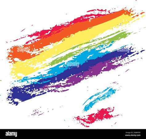 Rainbow Color Grunge Brush Strokes On White Background Stock Vector Image And Art Alamy