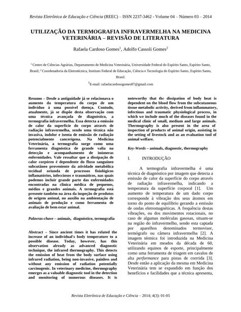 PDF UTILIZAÇÃO DA TERMOGRAFIA INFRAVERMELHA NA PDF filebem