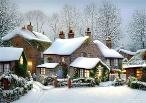 Snowy winter cottages 6 - CUP1188192_2738 | Craftsuprint