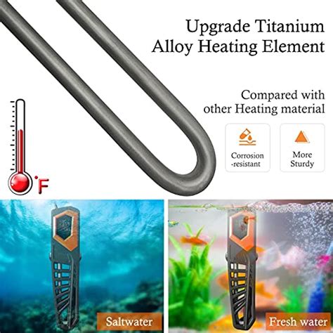 Hitop W Titanium Aquarium Heater With External Controller