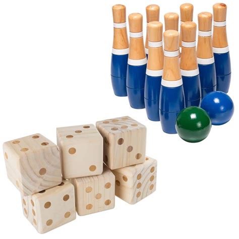 Hey Play Outdoor Games Of Large Dice And Lawn Bowling Game Set Of 2