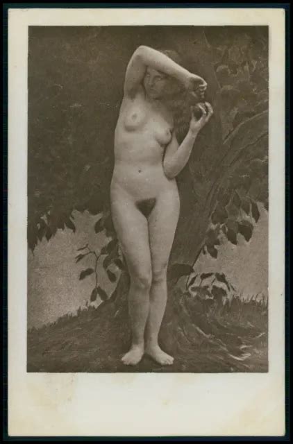 French Photogravure Full Nude Woman Outdoor Original Old C S