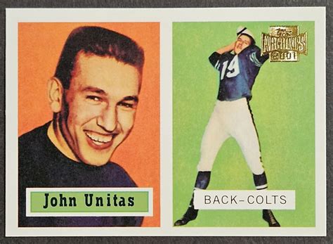 2001 Topps Archives 1957 Topps 46 Johnny John Unitas Baltimore Colts