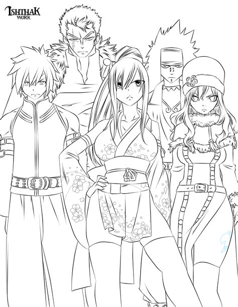 Coloring In Pictures Anime Fairy Tail Whole Guild Fairy Tail Anime