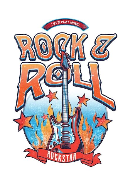 Premium Vector Design Rock N Roll For Your Graphic Tees Or Poster