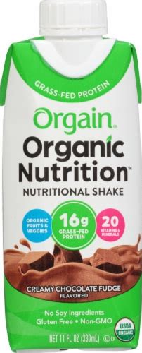 Orgain Organic Nutrition Creamy Chocolate Fudge Shake 11 Fl Oz Kroger