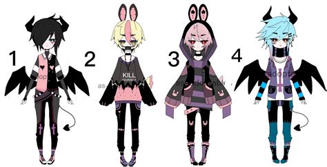 Pastel Goth Boys Adoptable Batch Closed By As Adoptables On Deviantart