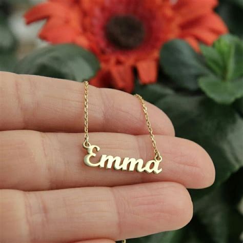 14k Gold Name Necklace Dainty Necklace Personalized Etsy