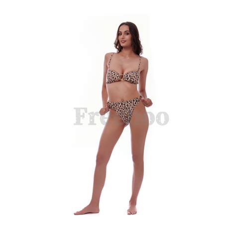 China Mature Women Sexy Leopard Print High Leg Bikini Set China