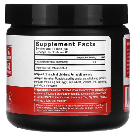 Force Factor Creatine Monohydrate Powder Unflavored 10 6 Oz 300 G