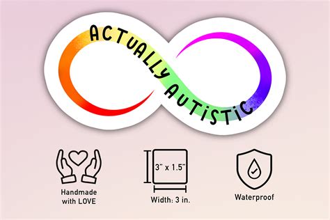 Actually Autistic Rainbow Infinity Symbol Waterproof Sticker Etsy