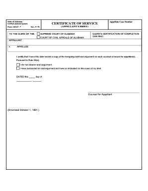 Fillable Online Eforms Alacourt Form ARAP 7 Fax Email Print PdfFiller