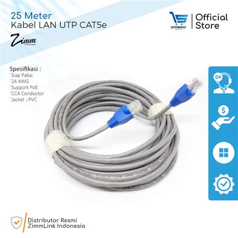 Jual Kabel Lan Rj M Kabel Utp Indoor Cat E Meter Cable Network