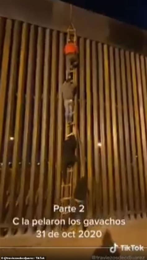 Moment Migrants Use Rope Ladder To Scale Steel Fence At The Mexico United States Border A Day