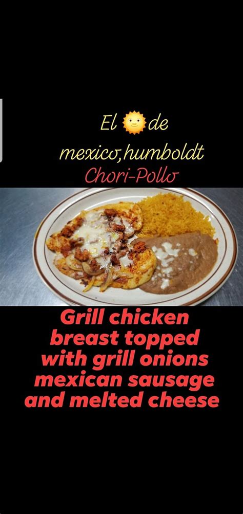 Menu At El Sol De Mexico Restaurant Humboldt