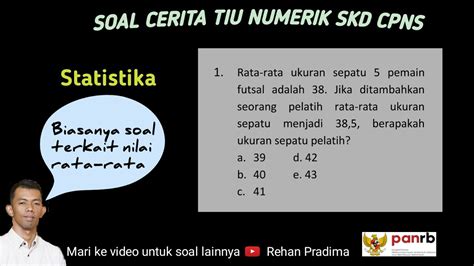 Soal Rata Rata Statistika TIU Numerik CPNS YouTube