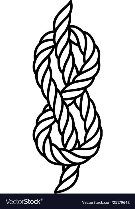 Rope Knot Vector Image On Vectorstock In 2024 Rope Knots Rope