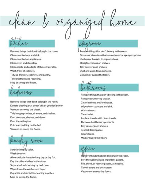 Home Organizing Checklists Crafts By Amanda