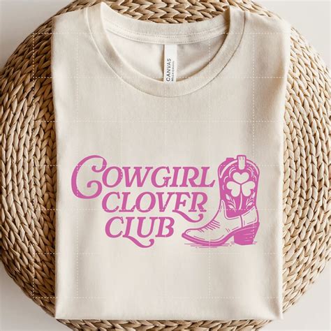 Cowgirl Clover Club Svg File For Print And Cut Western Style St Patrick