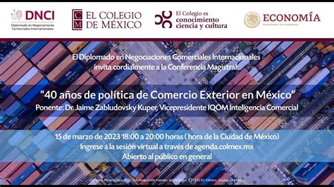 Conferencia Magistral A Os De Pol Tica De Comercio Exterior En