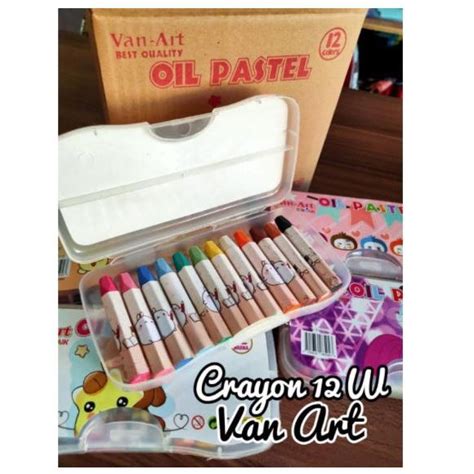 Jual Crayon Oil Pastel Isi 12 Merk VAN ART Krayon Minyak Painting