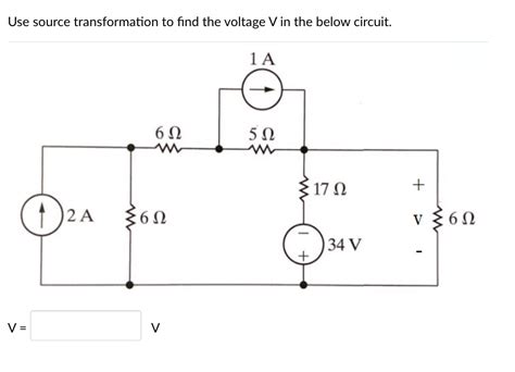 Solved Use Source Transformation To Find The Voltage V In