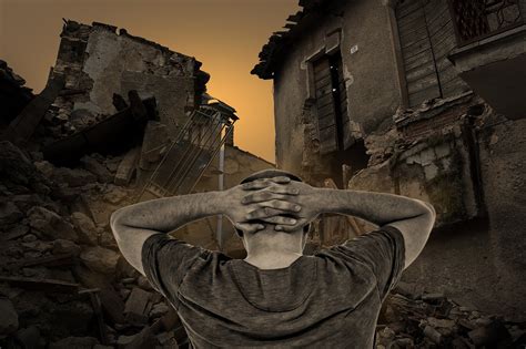 destroyed houses destruction man  photo  pixabay pixabay
