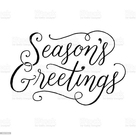 Seasons Greetings Hand Lettering Stock Illustration Download Image