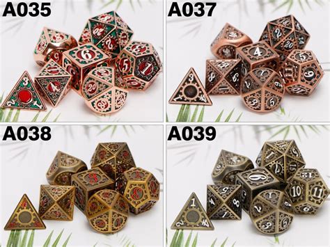 Metal Dnd Dice Set Polyhedral Dice Rpg Dice Set D20 Dice Etsy