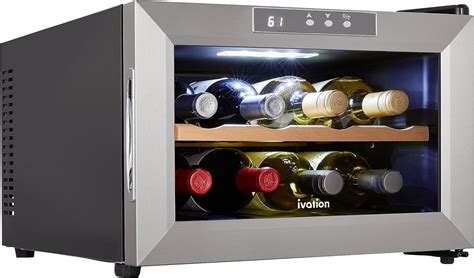 Ivation Premium Stainless Steel 8 Bottle Horizontal Thermoelectric Wine Coolerchiller Counter