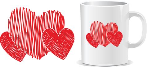 Heart happy valentine's day mug design vector 17118904 Vector Art at ...