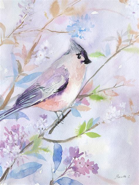 Pastel Birds 1 Painting by Marietta Cohen Art And Design - Fine Art America