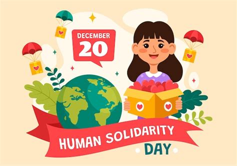 Ilustración vectorial del día internacional de la solidaridad humana